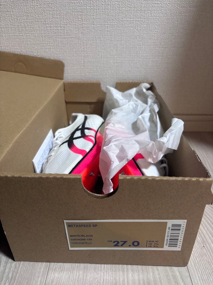 asics メタスピードSP 27.0cm ホワイト/ブラック/レッド