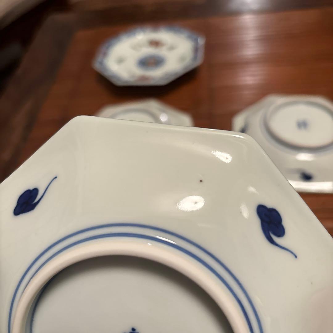 渋草焼芳国舎　六角皿4枚セット