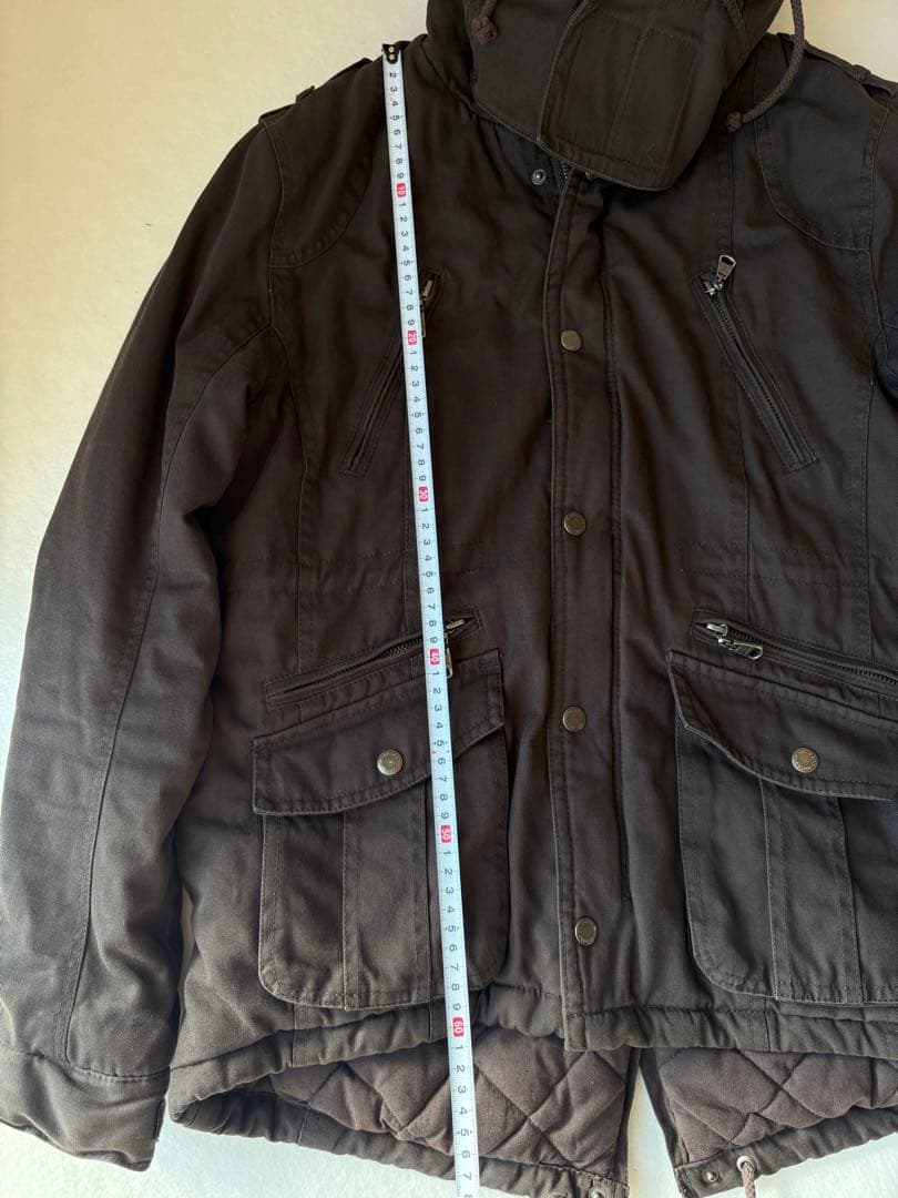 y2k平成ギャル 黒モッズ　ミリタリーフード　ギミック ダークコア小悪魔 ファー