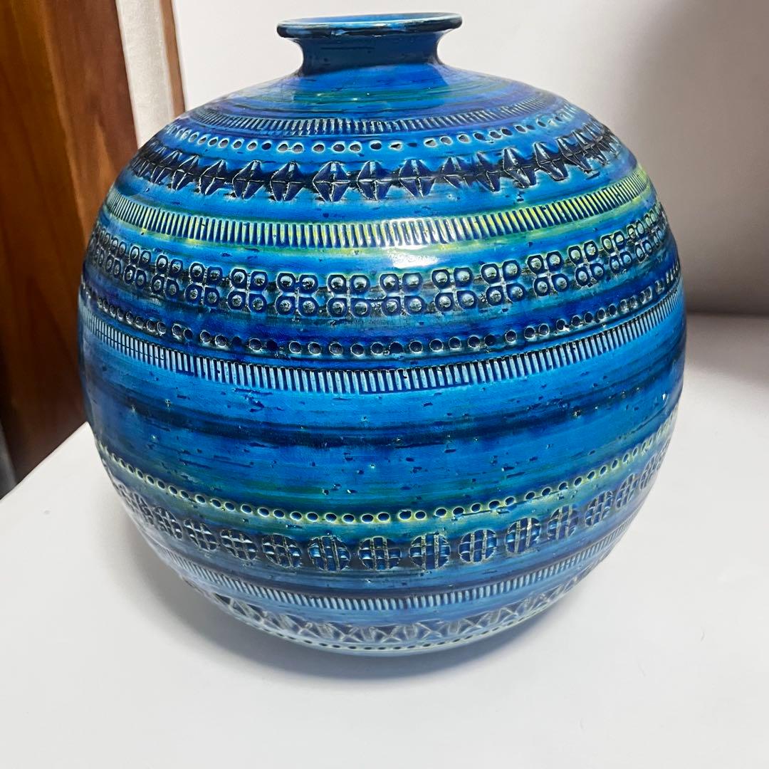 美品 稀少 特大サイズ リミニブルー FLAVIA フラビア イタリア製 花瓶
