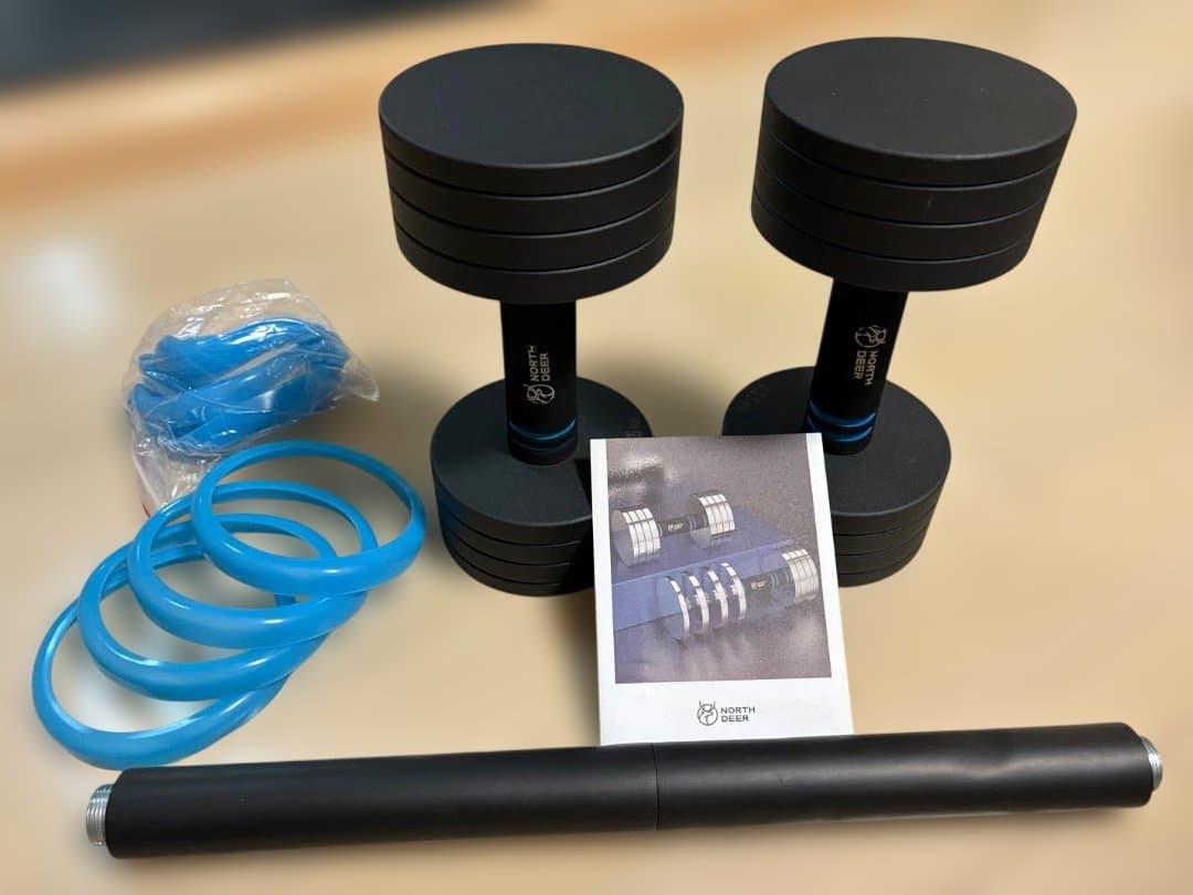 NORTHDEER 第二世代・可変式ダンベル ブラック バーベルバー付き
