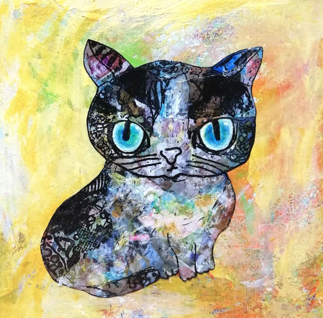 依頼者優先購入作品2　title「負けない猫」