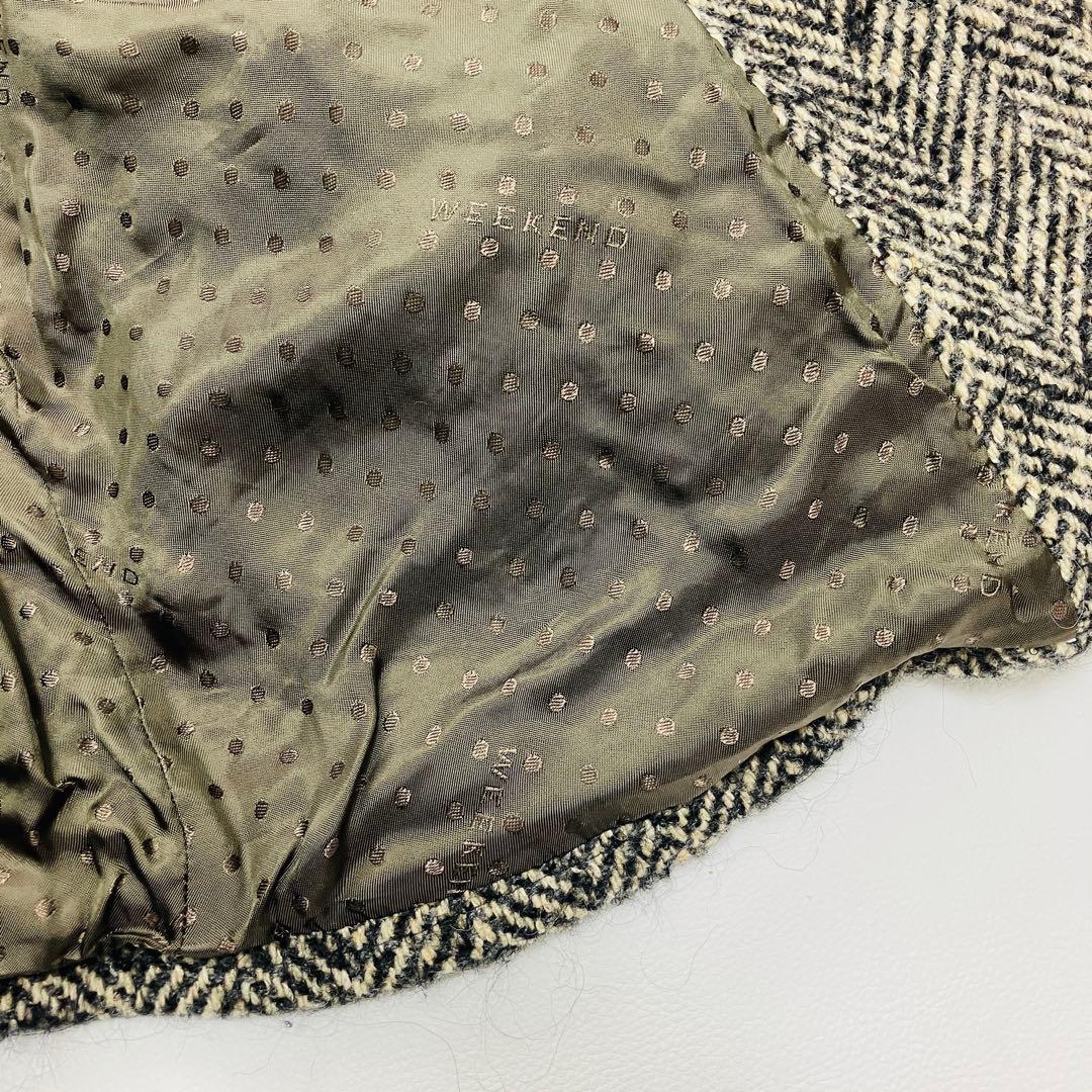 超希少サイズ　美品　マックスマーラ　スタンドカラーコート　ヘリンボーン　XL