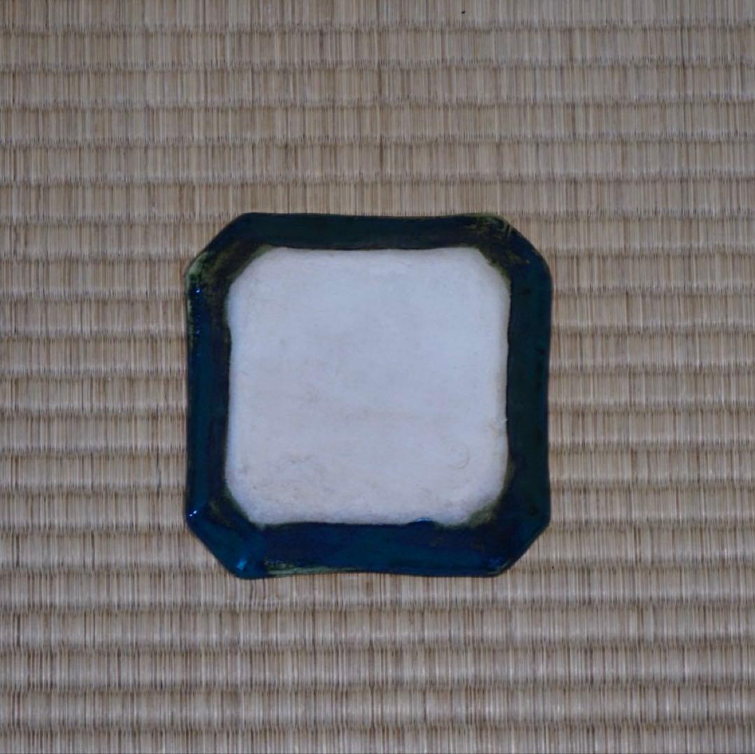 加藤作助 造 菊文 隅切小皿 7客 懐石料理道具 向付