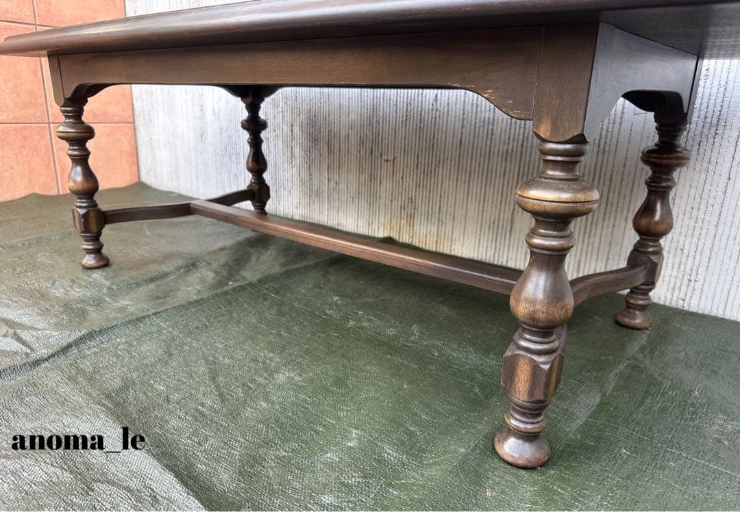 【センターテーブル】木製　ローテーブル　ボビンターニングレッグ　ジャパンヴィン