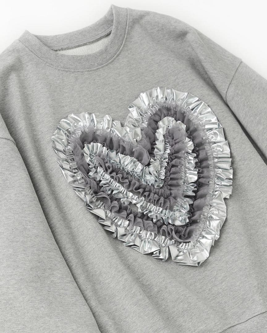 トップス POPPY HEART TULLE SWEATSHIRT