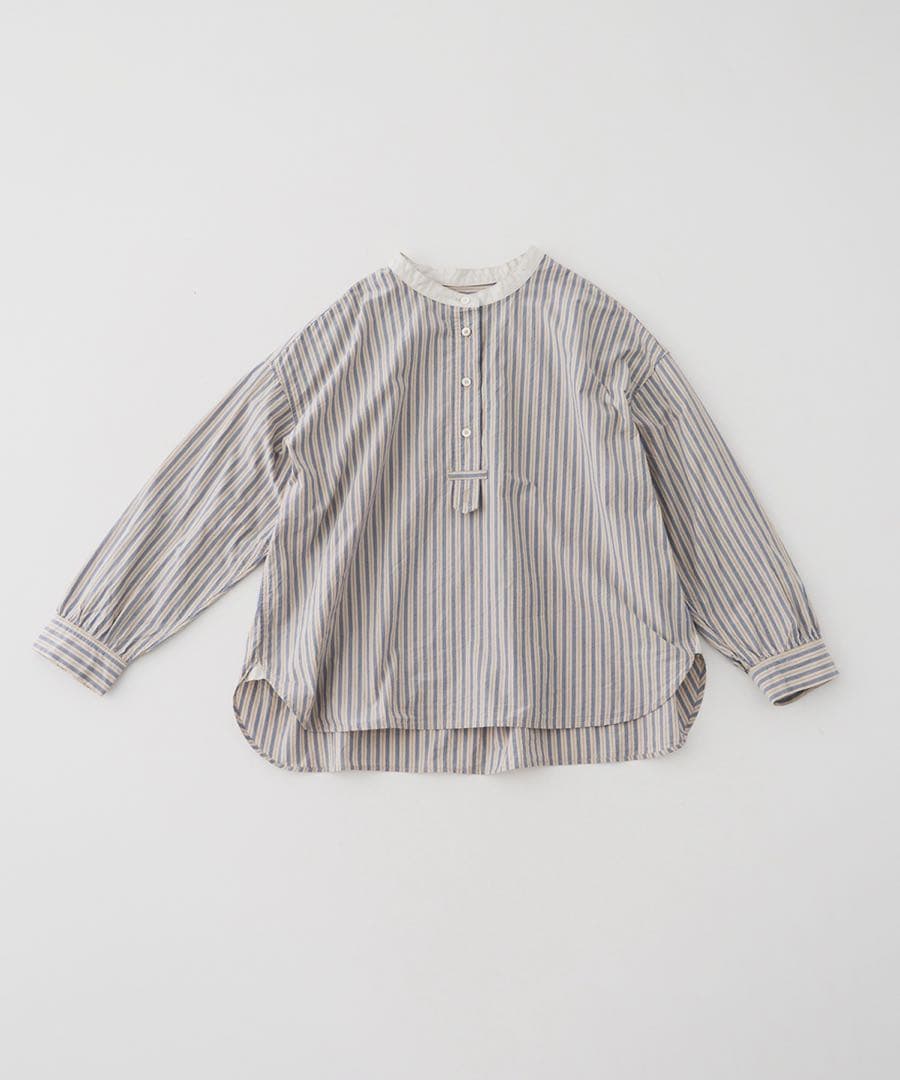 ネストローブコットン ストライプ プルオン シャツ