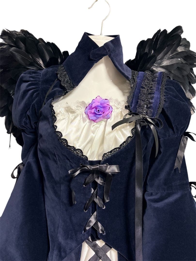 水銀燈 M コスプレ ローゼンメイデン 黒い翼＋ワイヤーパニエ＋ソックス付き