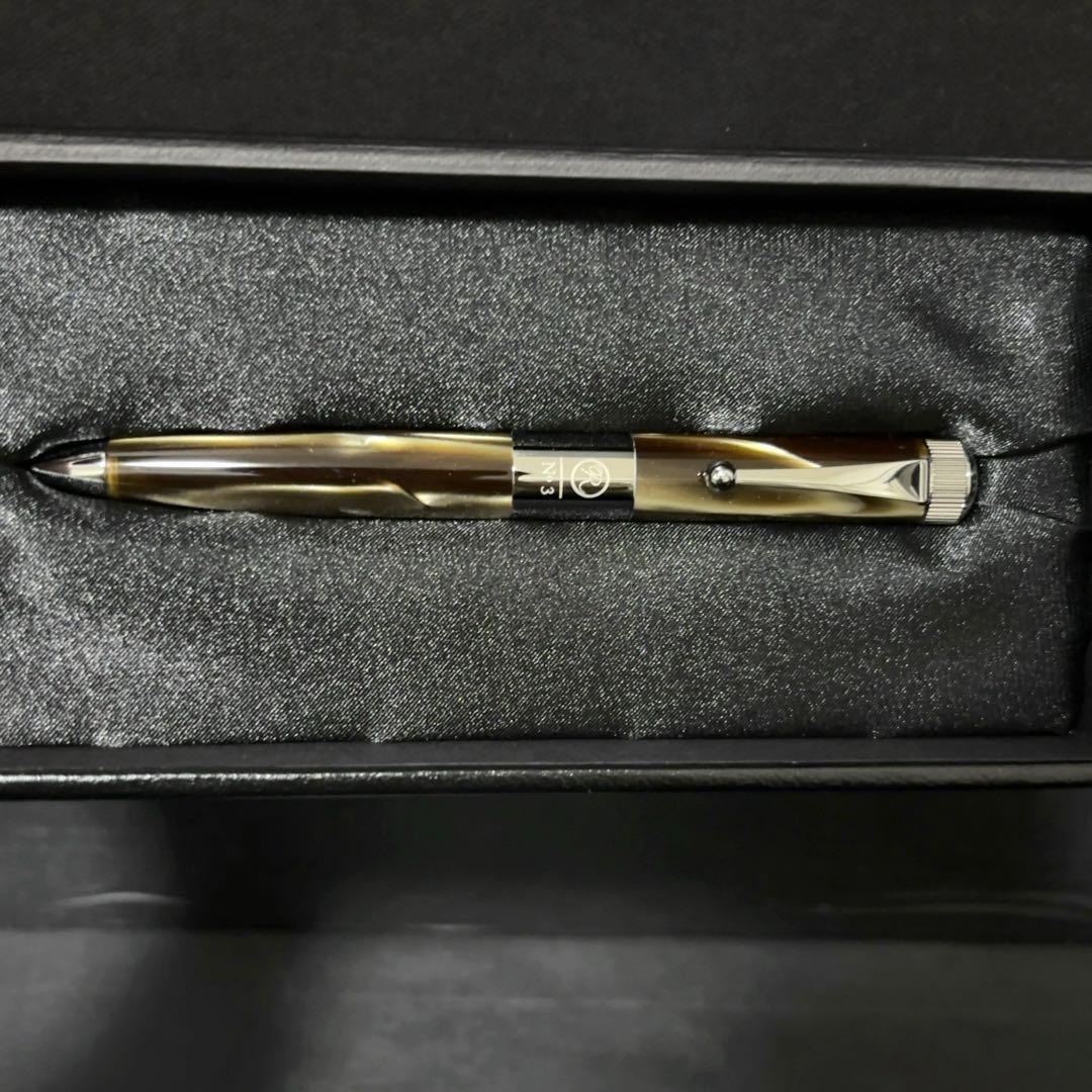 新品未使用 ROMEO No.3 五大陸 別注 太軸ボールペン グレーブラウン