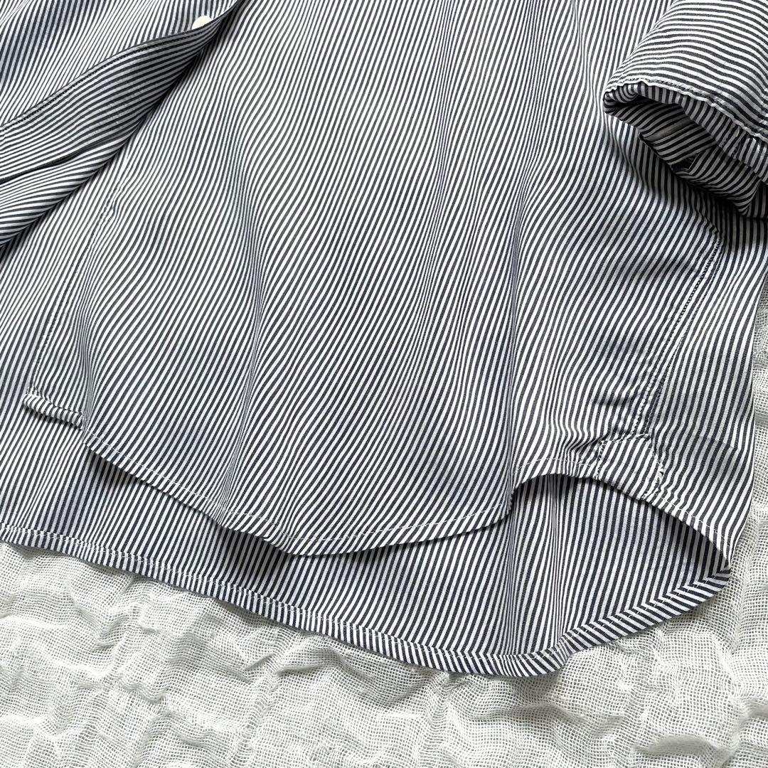 【美品】ドゥーズィエムクラス ワイヤーウォッシュシャツ ストライプ シルク混