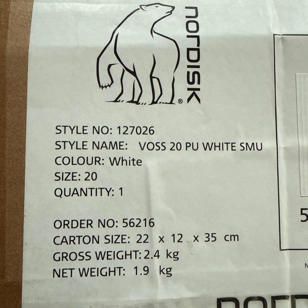 【新品未使用】Nordisk VOSS 20U ホワイトタープ 白 ノルディスク