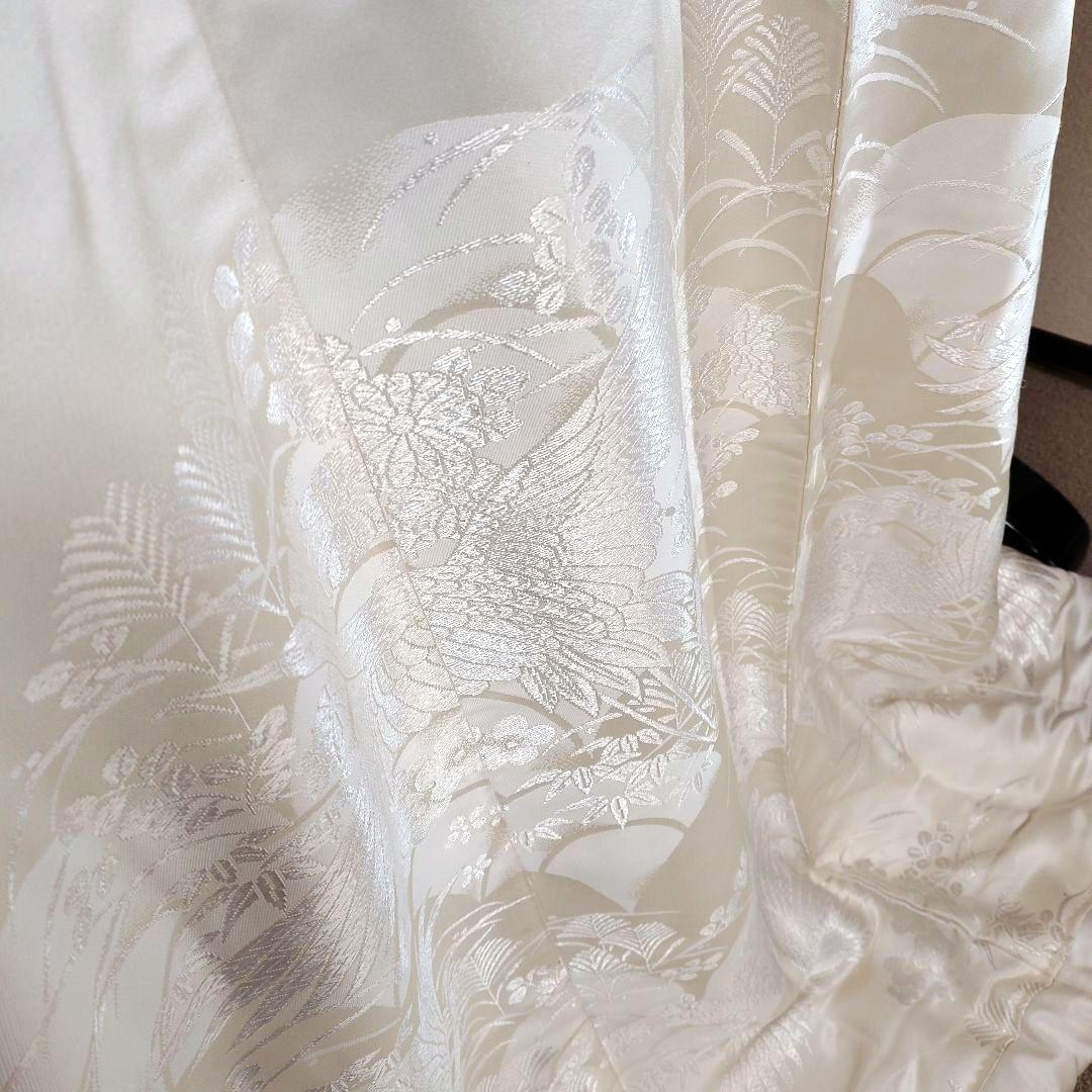 白無垢・色打掛 鶴と草花の唐織D