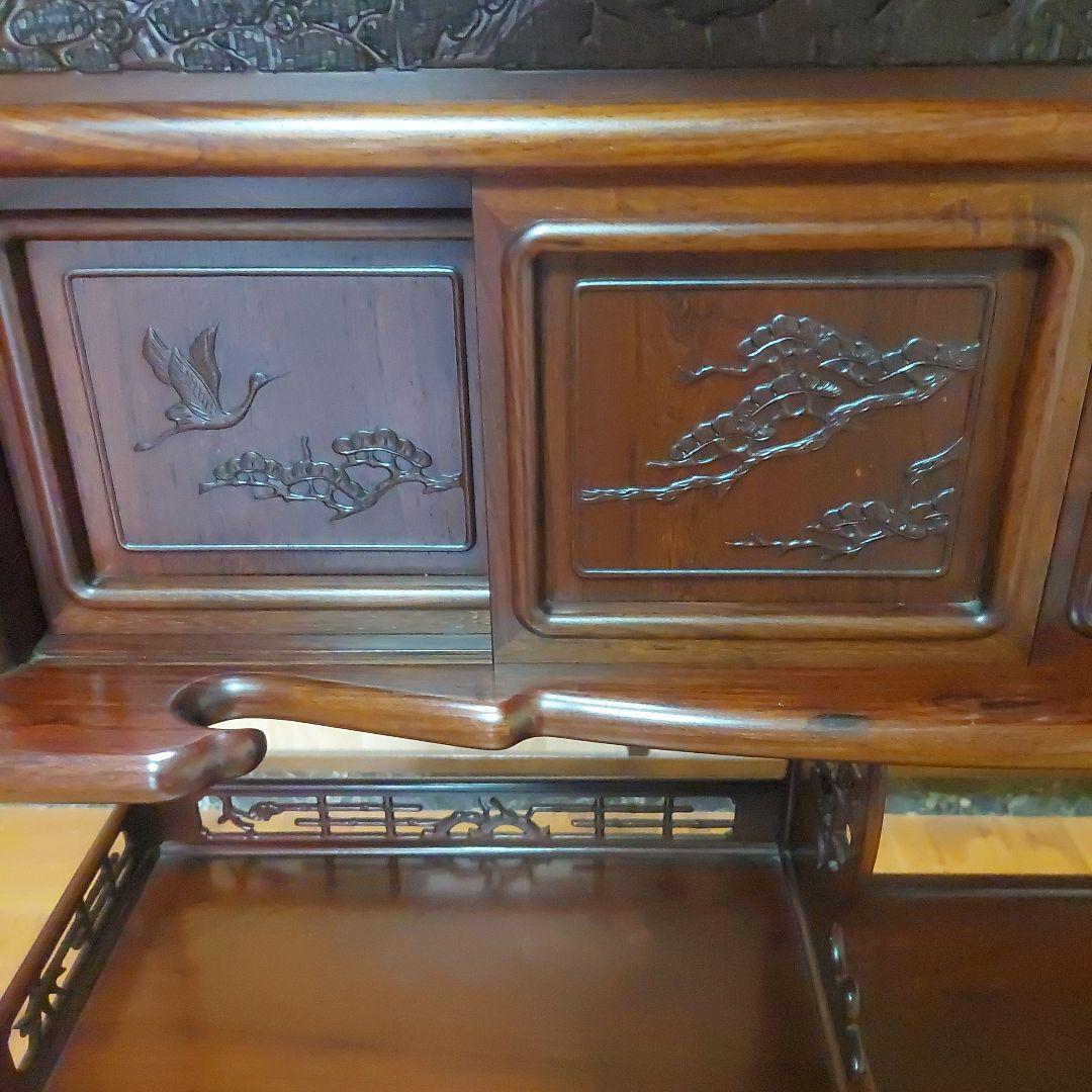 唐木家具　紫檀飾り棚　茶箪笥