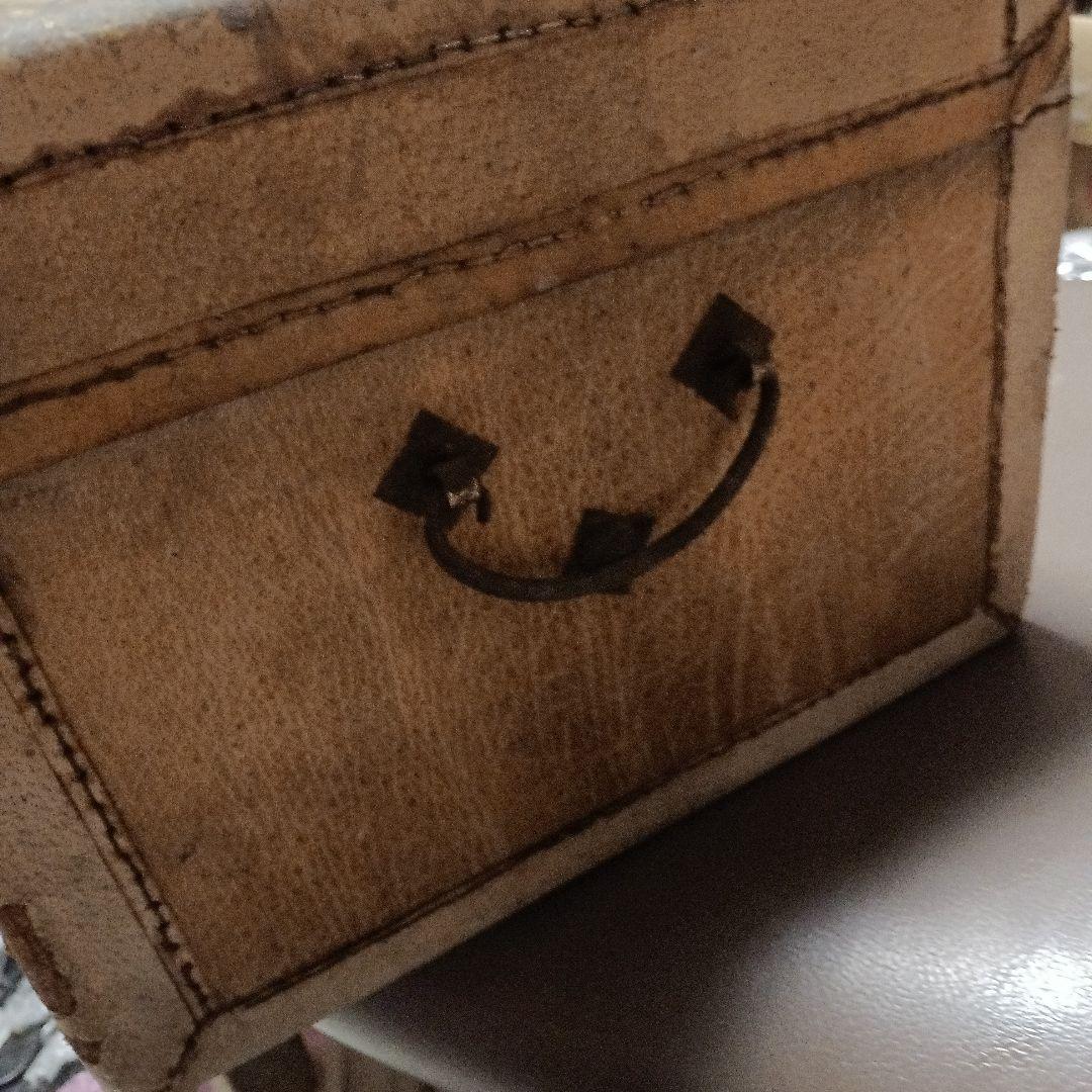 大正レトロ　海上萬昌威造　表面皮　木製箱 青い内装