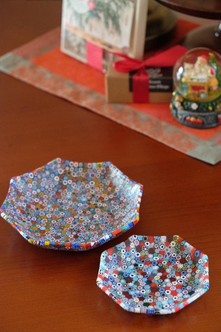 ベネチアンガラス ミルフィオリ プレート 皿 江波冨士子/黒木国昭/藤田喬平