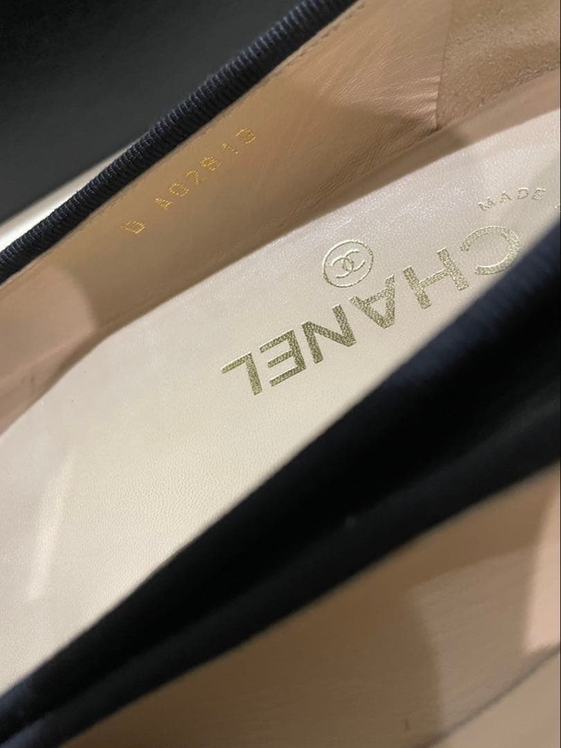 CHANEL バレエシューズ フラット リボン　37.5