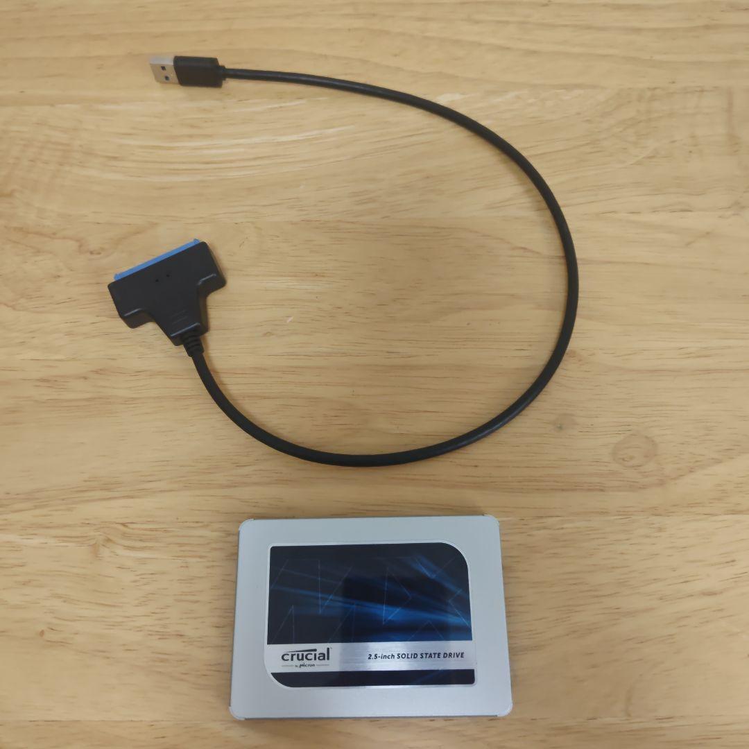 Crucial MX500 1000GB 2.5インチ SSD　初期化済