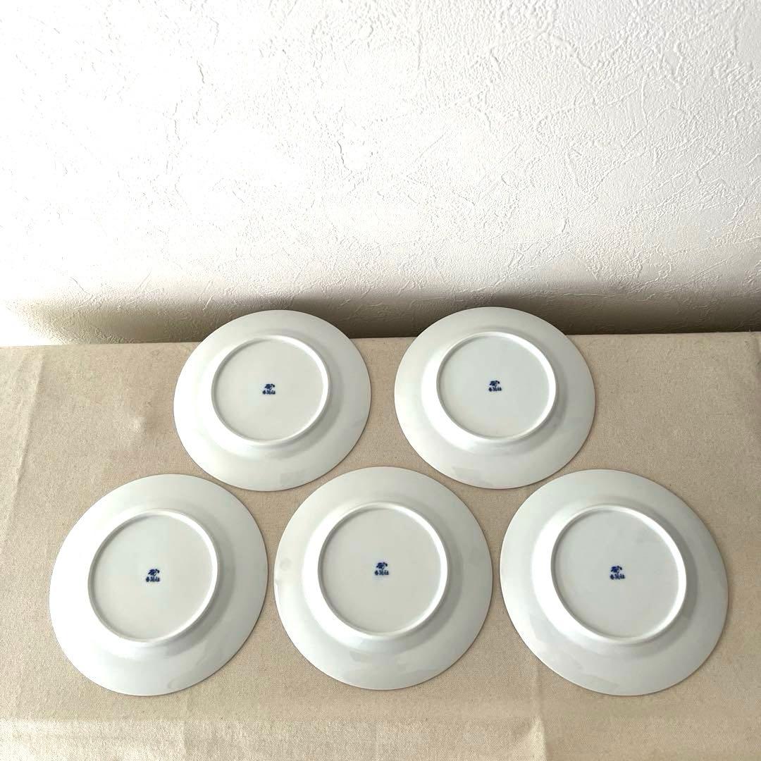 ☆M244 ○香蘭社　寿獅子　中皿【5枚】未使用