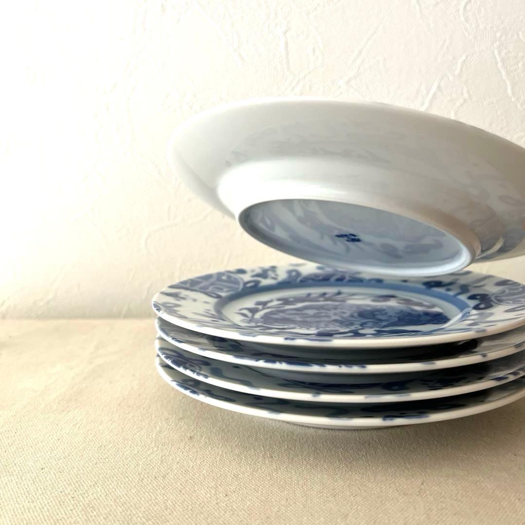 ☆M244 ○香蘭社　寿獅子　中皿【5枚】未使用