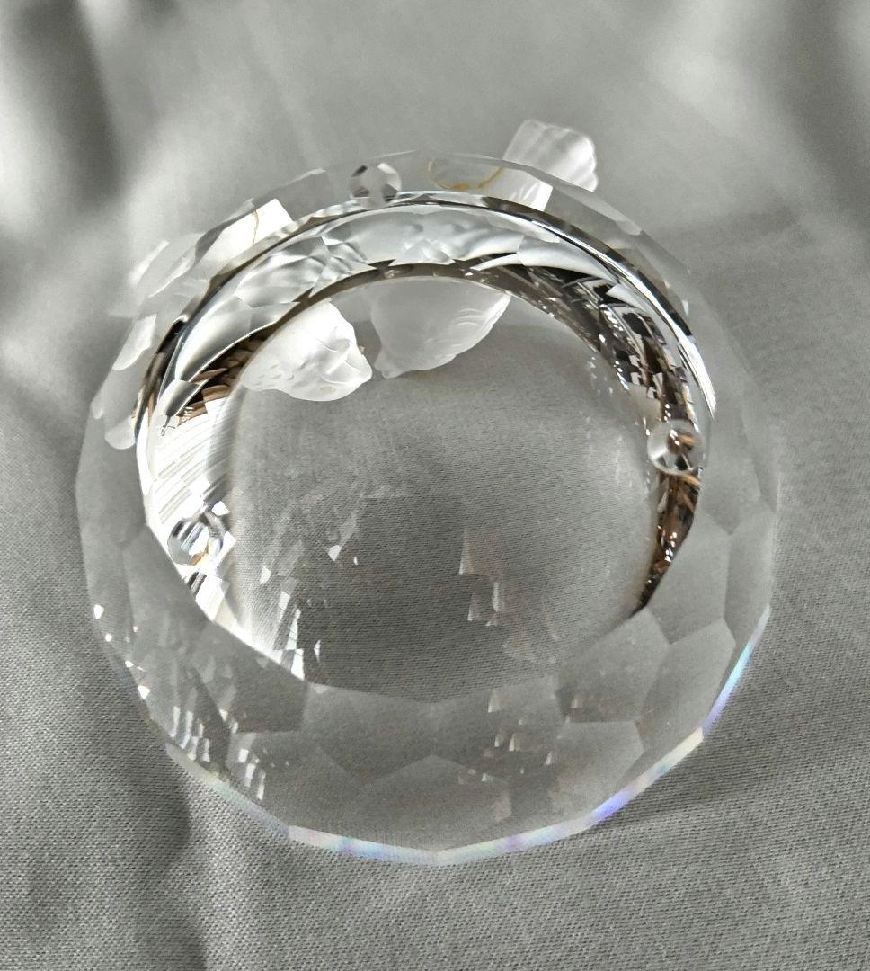 スワロフスキー 小鳥の水盤 小物入れ 置物 クリスタルガラス オブジェ 動物