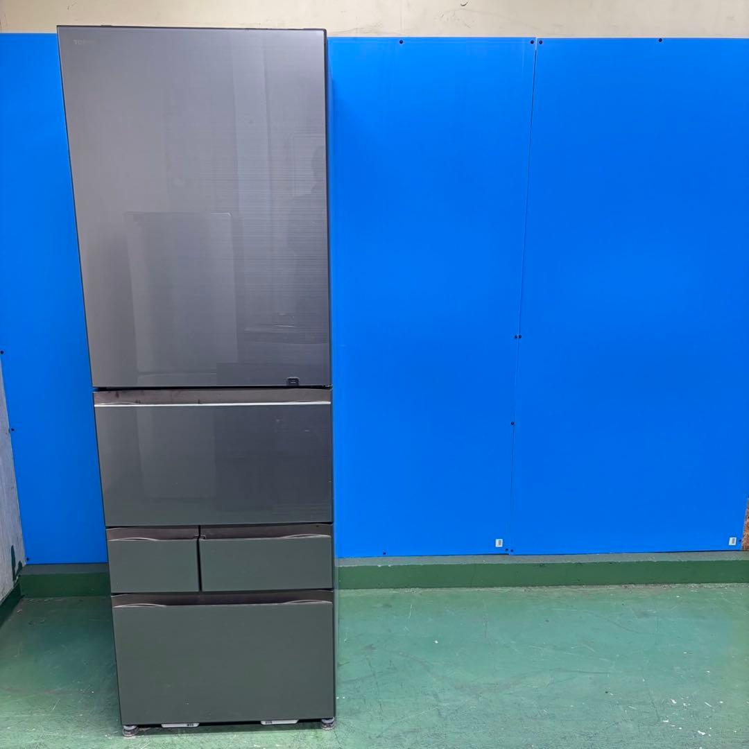 671 東芝　大型冷蔵庫　501L 小型　右開き　自動製氷　5ドア　ガラスパネル