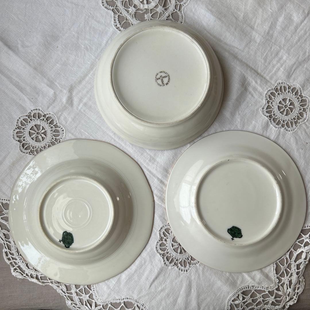 リモージュ　子供キッズ柄　プレート皿3枚セット　フランスアンティーク