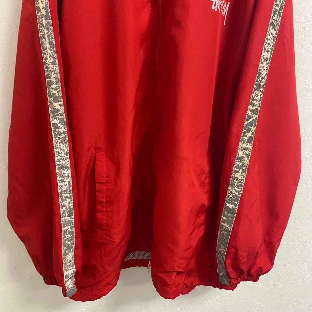 OLD STUSSY ナイロンジャケット　レッド　L　90s 　紺タグ