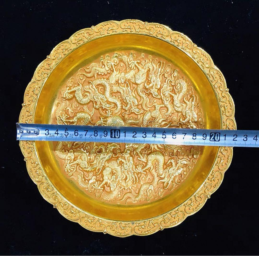 中国 大清 乾隆年製 九龍盤 灰皿 収蔵品 コレクション 骨董品 特製