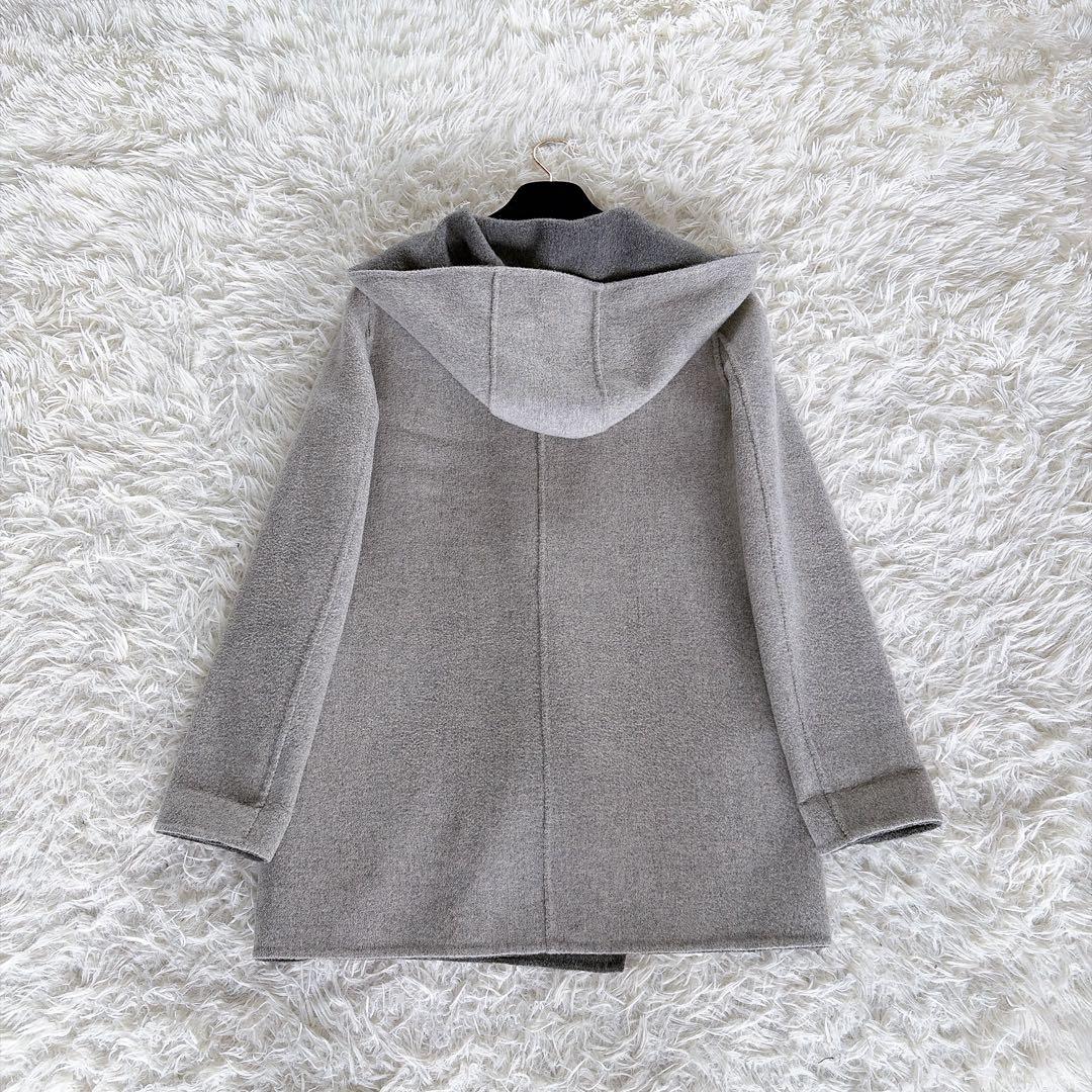 美品✨【セオリー】カシミヤウール リバーシブル ダブルフェイスフードコートグレー