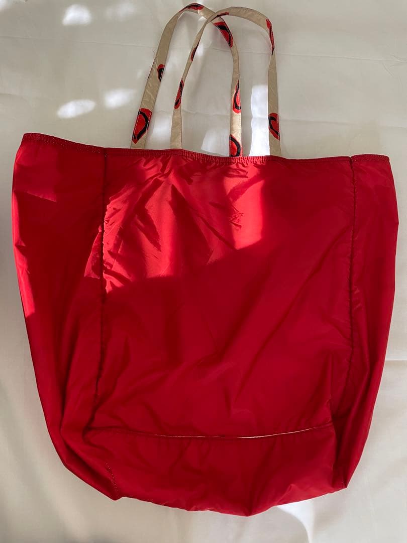 PRADA プラダ ハート柄 エコバッグ ホワイト/レッド ショルダーバッグ