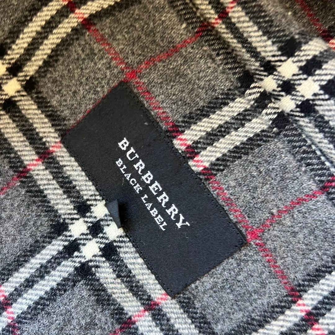 バーバリーブラックレーベル　ダッフルコート　ロング　ダークグレー　ダブルフェイス