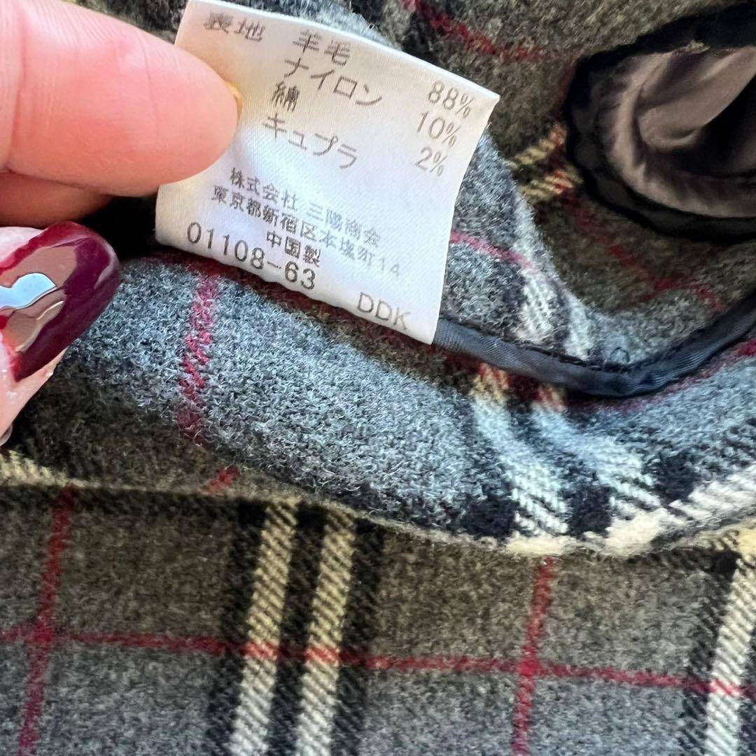 バーバリーブラックレーベル　ダッフルコート　ロング　ダークグレー　ダブルフェイス