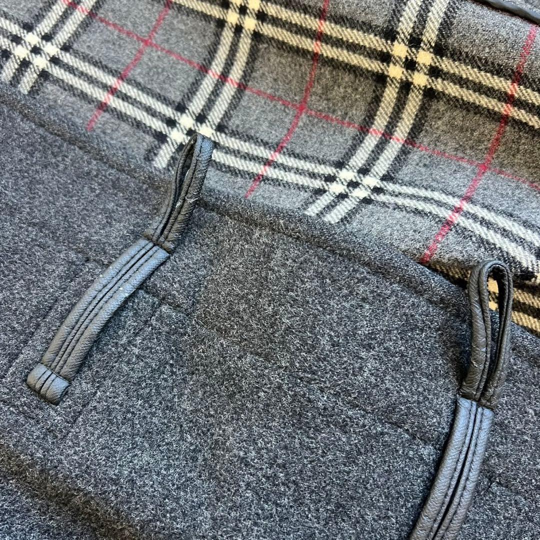 バーバリーブラックレーベル　ダッフルコート　ロング　ダークグレー　ダブルフェイス