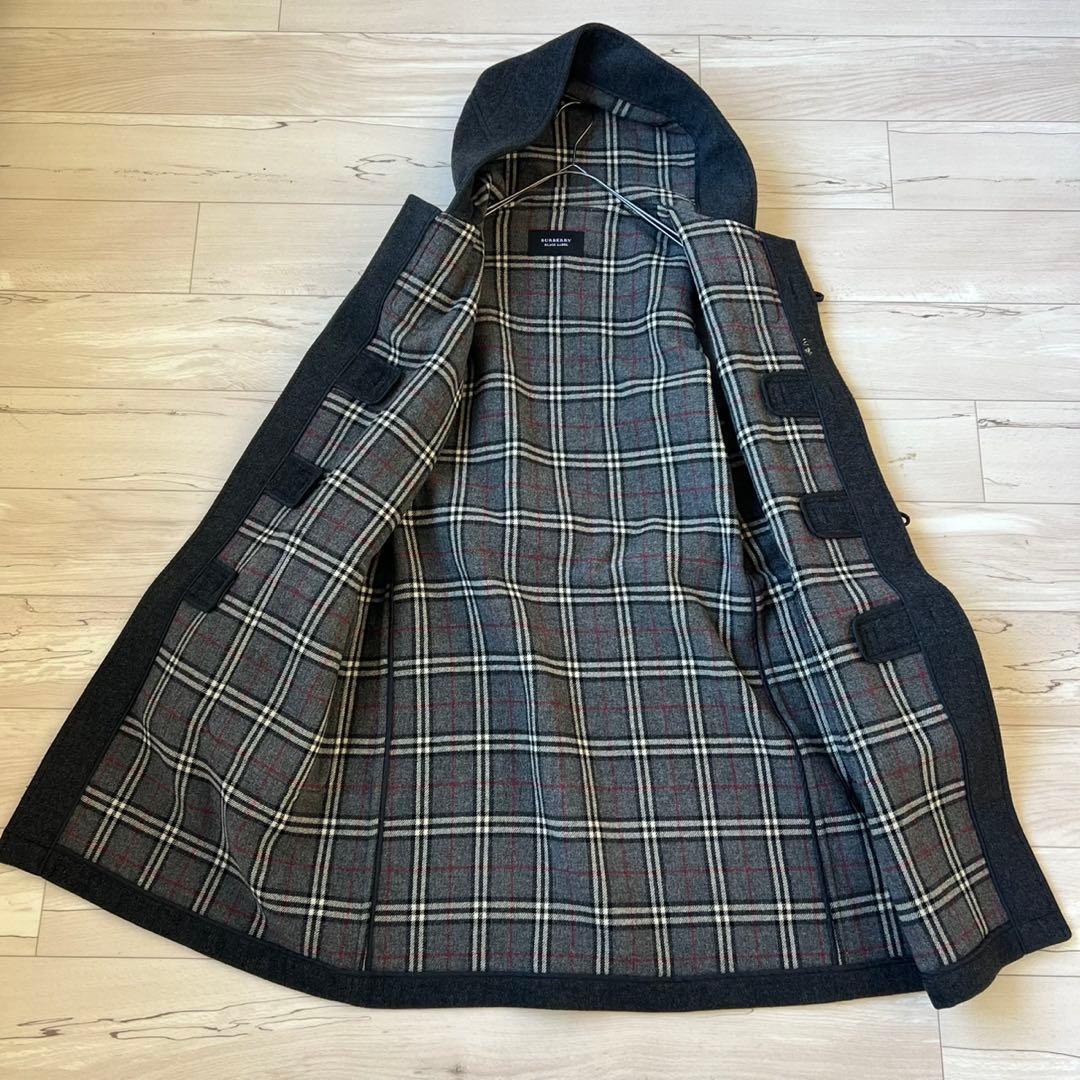 バーバリーブラックレーベル　ダッフルコート　ロング　ダークグレー　ダブルフェイス