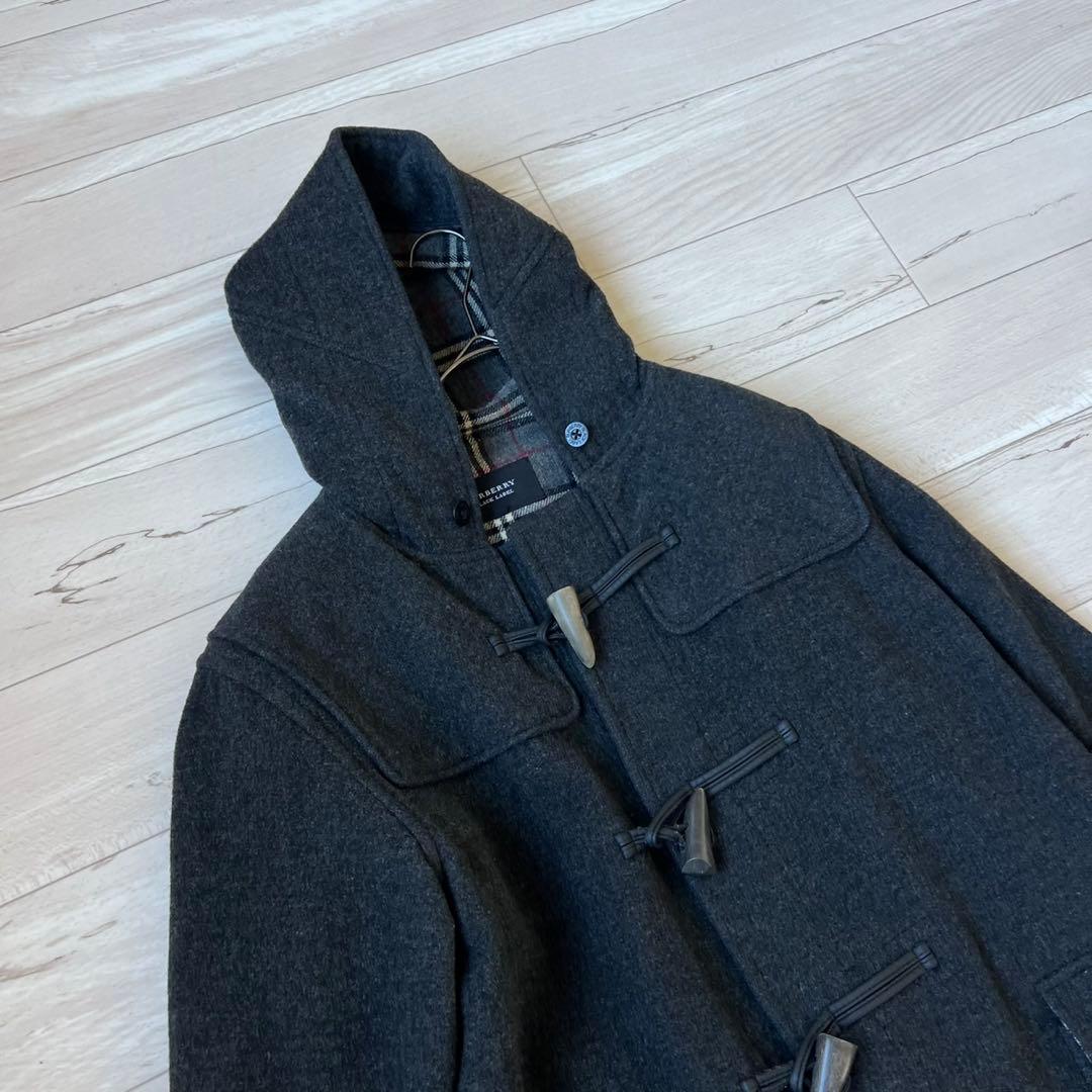 バーバリーブラックレーベル　ダッフルコート　ロング　ダークグレー　ダブルフェイス