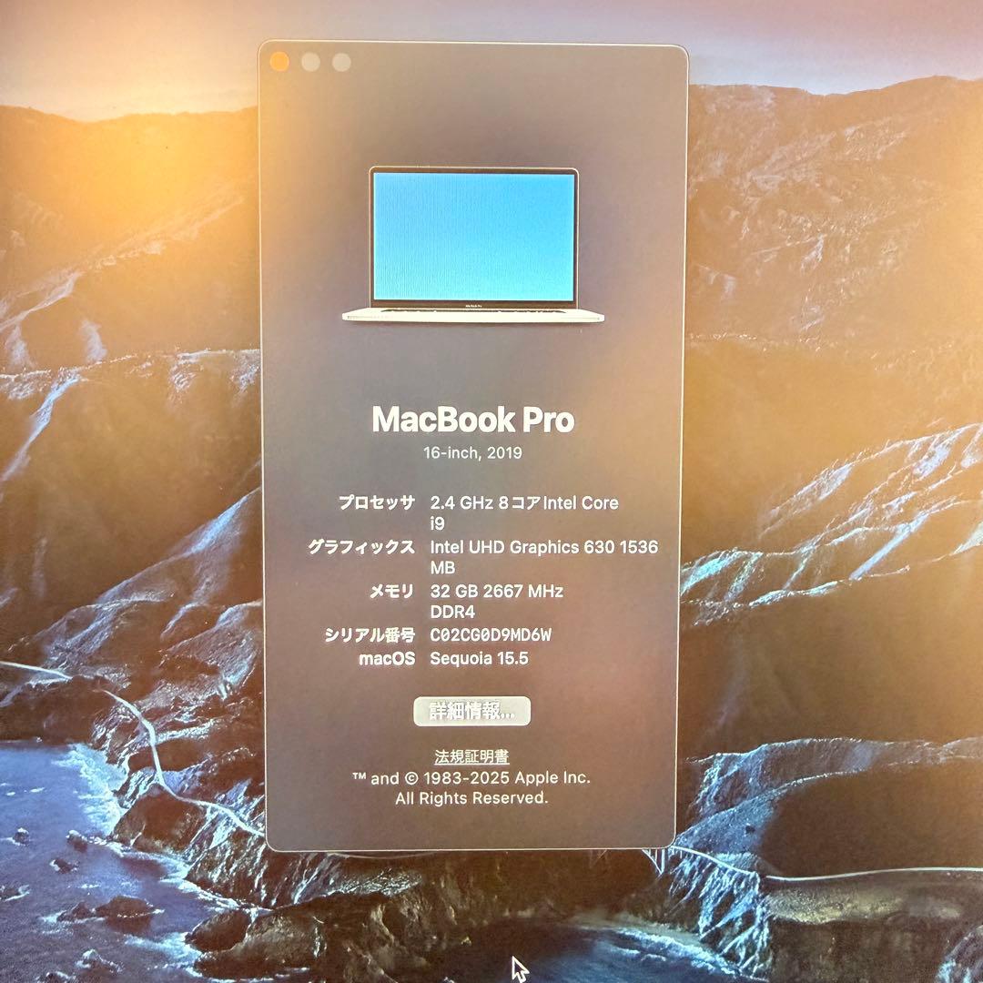 【値下げ中】MacBook Pro 16インチ　2019/i9/32GB/1TB