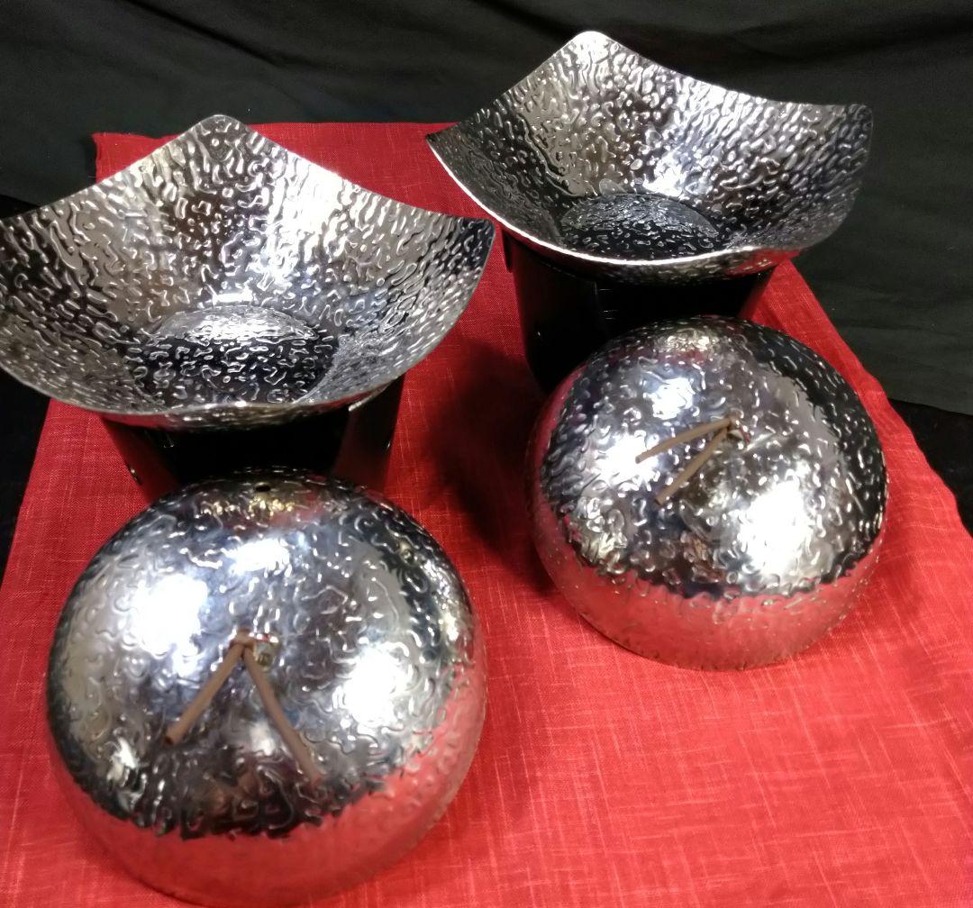 ♥豪華な高級【 ステンレス皿 食器 ・一人鍋】&ステンレス卓上丸型コンロ最後２組