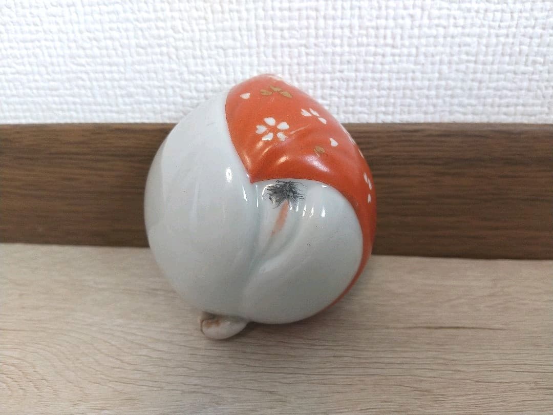 九谷　春画　桃型　盃　立雛
