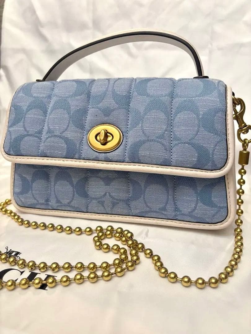 【未使用】COACH コーチ　デニムショルダーバッグ