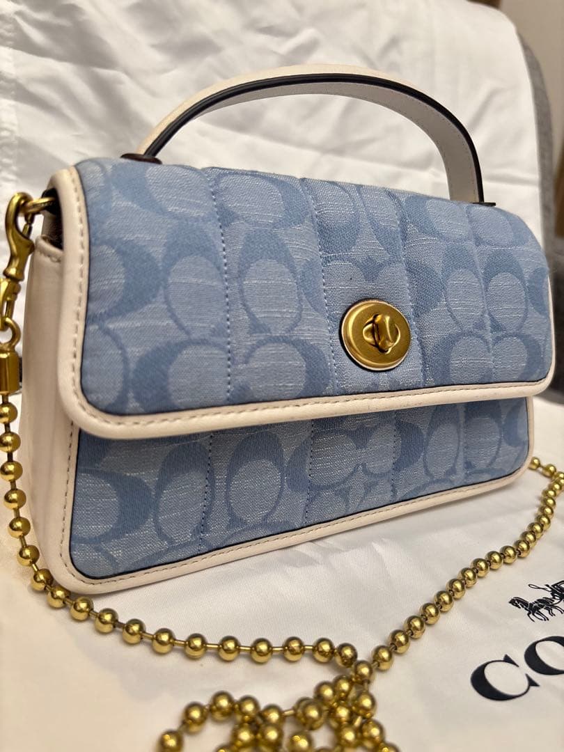 【未使用】COACH コーチ　デニムショルダーバッグ