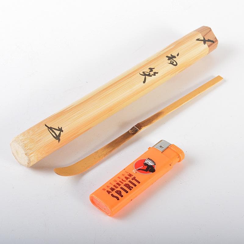 茶道具　辻竹峰作　茶杓　銘「初笑」　前大徳　福本積應書付　共筒共箱　C　5842