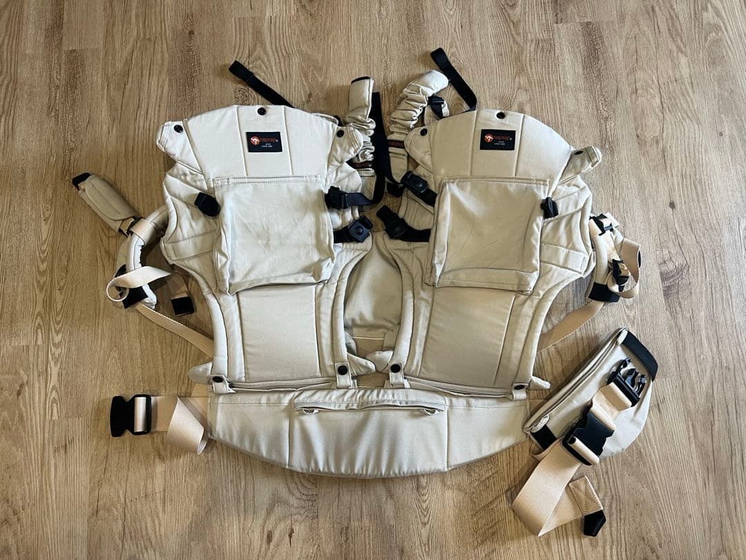 双子用抱っこ紐　ナップナップ　美品　ベージュ