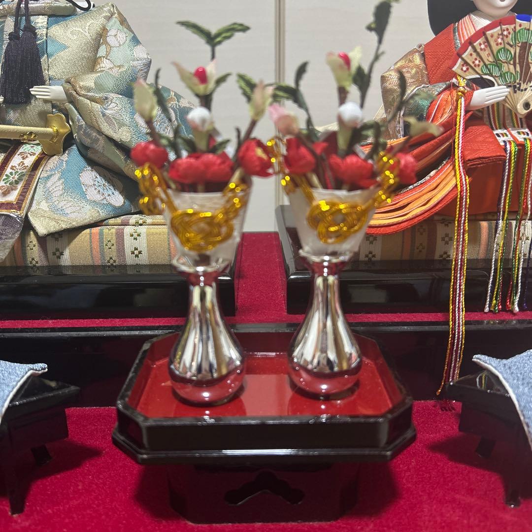 雛人形セット 平安春峰作　和風ランプガラスケース付き