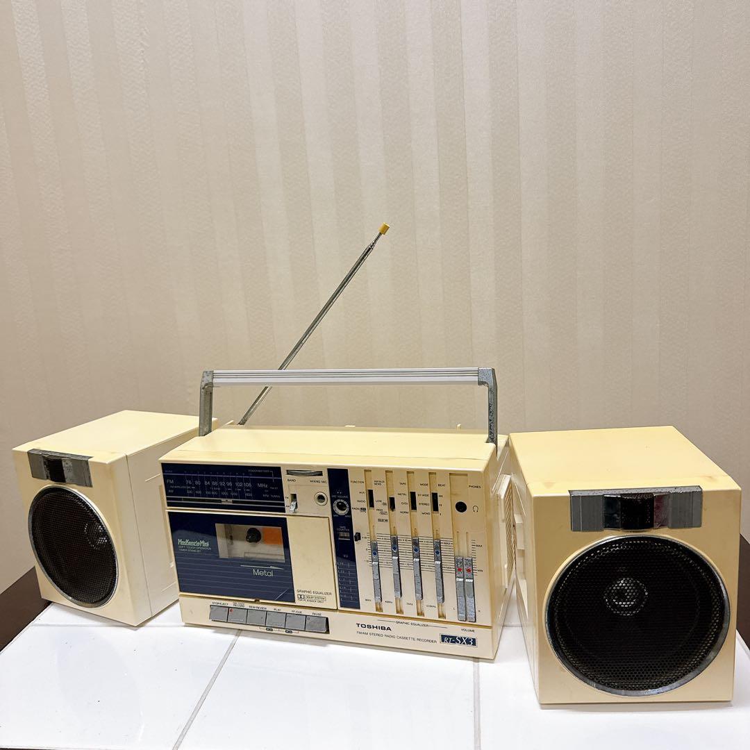 TOSHIBA RT-SX3 分離型ラジカセ 通電 ラジオOK 昭和レトロ
