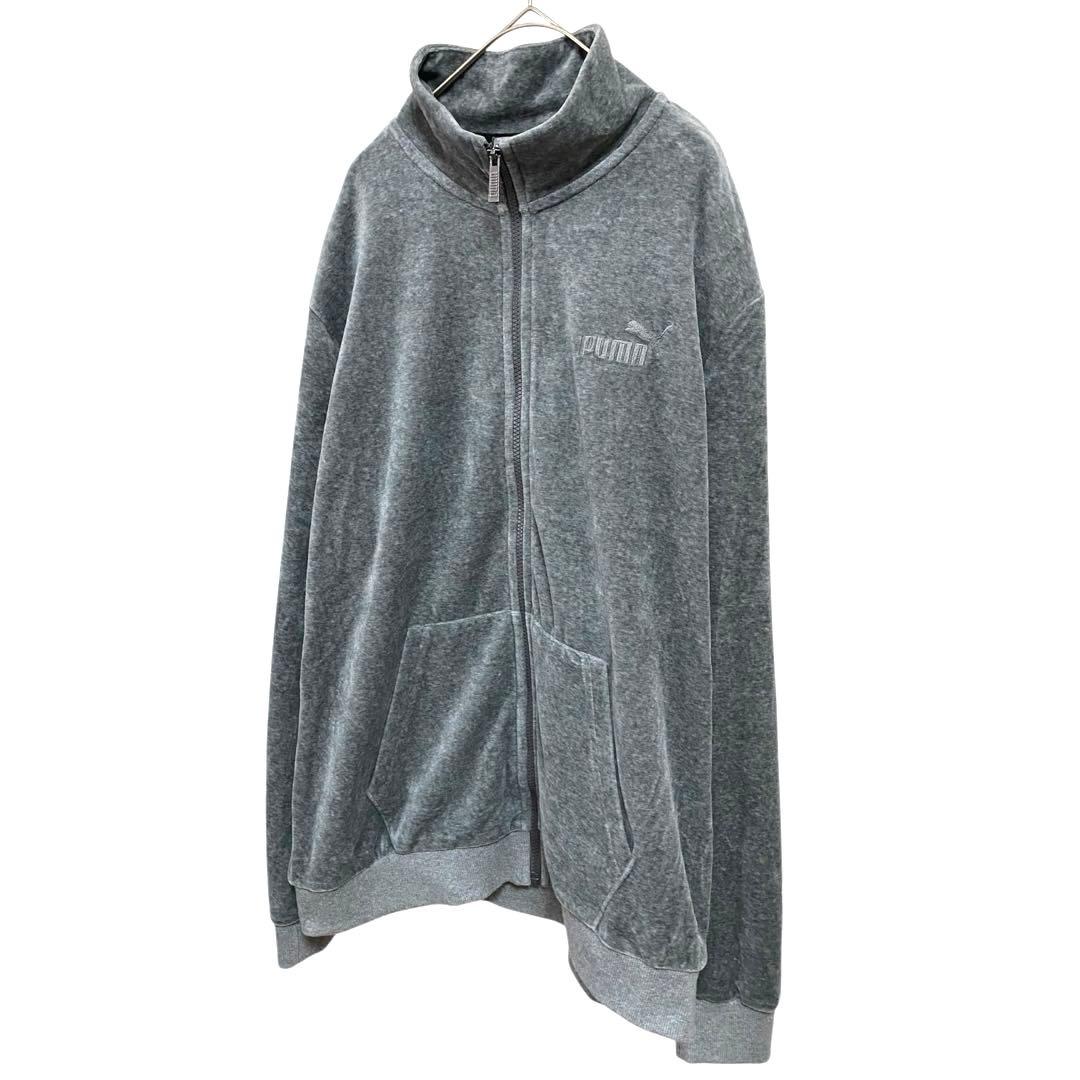 Y2K PUMA ベロア セットアップ 上下 メンズ グレー トラックジャケット
