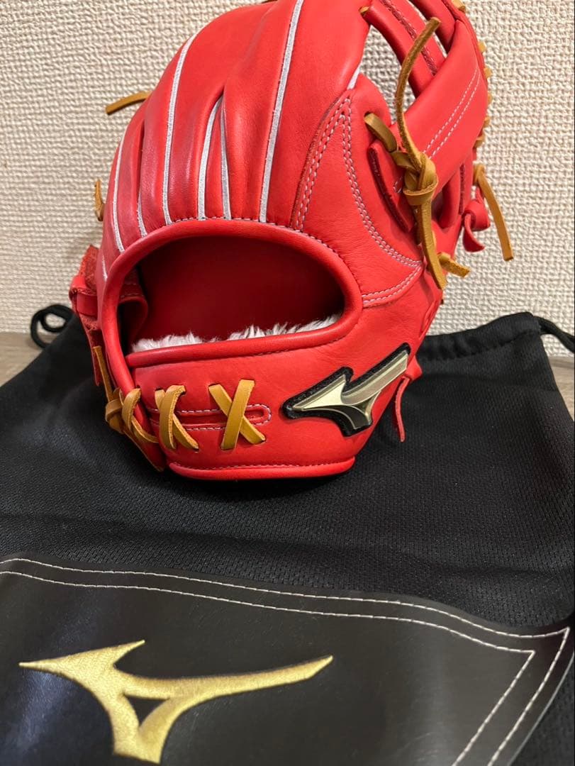 ミズノ グローバルエリート 軟式グローブ 赤 Global Elite 内野