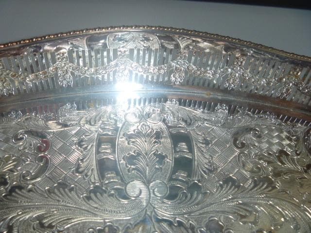 イギリス 英国 　アルファ　シルバートレイ ヴィンテージ 　 ギャラリートレイ