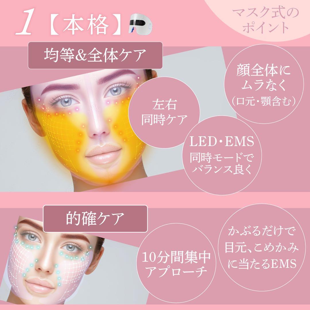 LED・EMS美顔器 マスク式 6ヶ月保証