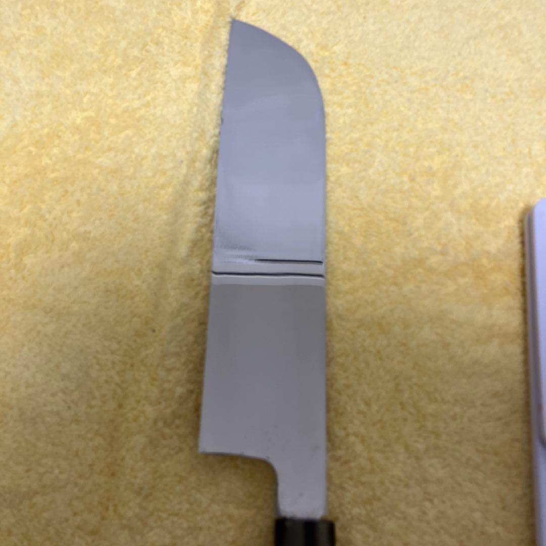 マ*サ様 ④銀三 本焼 薄刃8寸 全鏡面 黒檀柄両水牛角