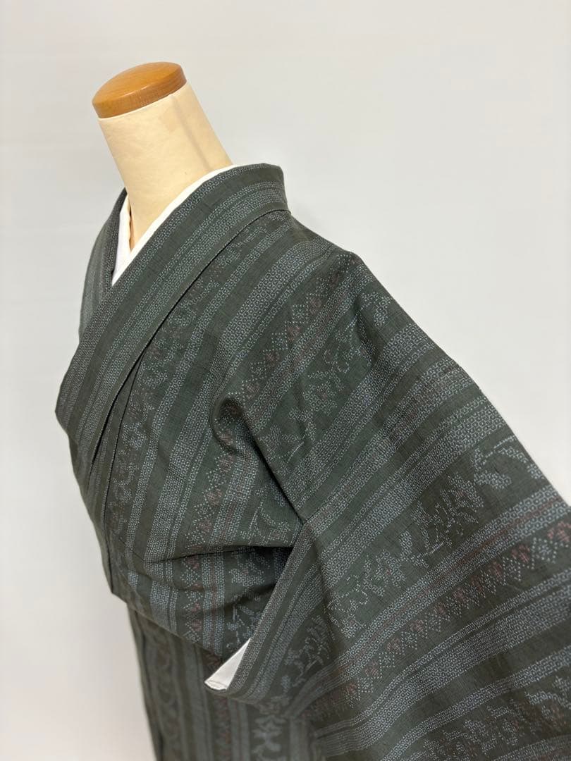 紬 袷 結城紬 奥順謹製 はたおり娘 証書付